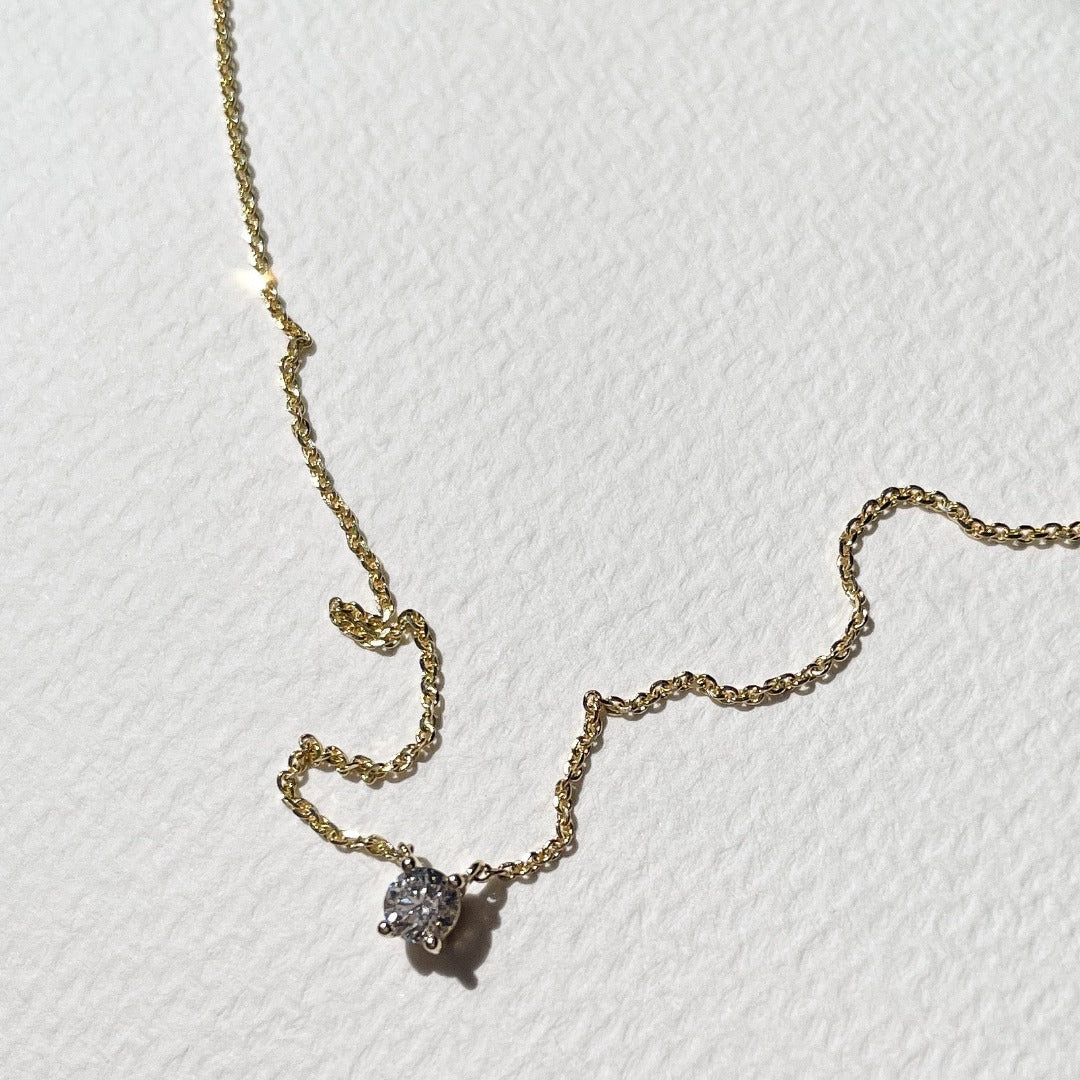 Signature Diamond Necklace - Solid Gold