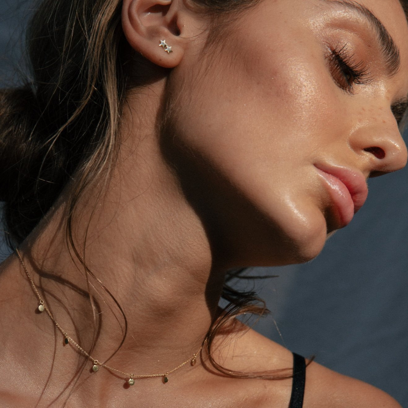 Double Star Gold Earrings