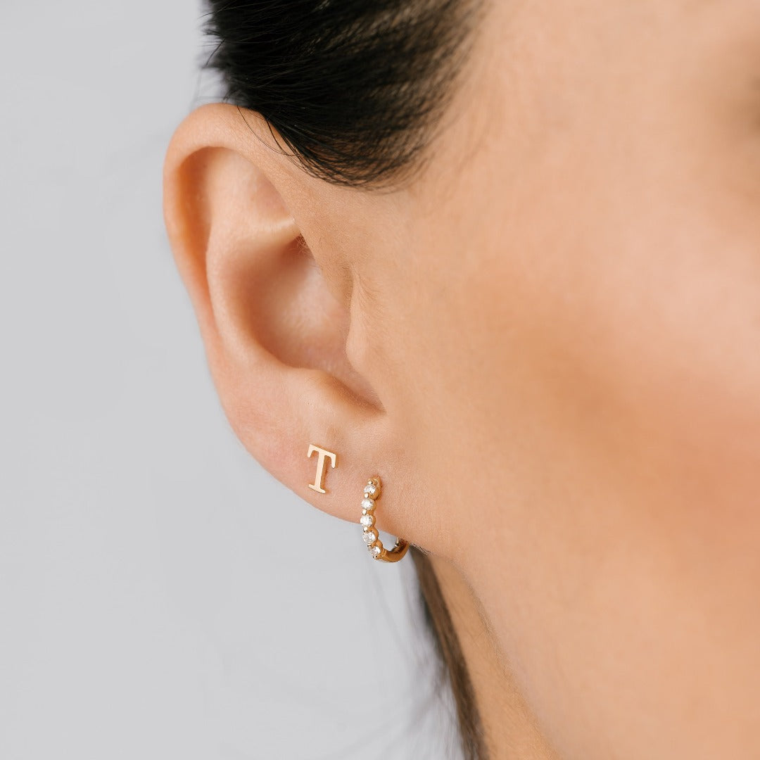 9K Diamond Huggie Earrings