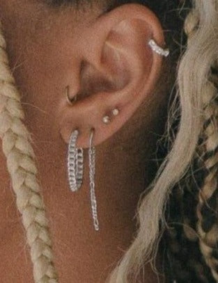 Figaro Silver Chain Earrings