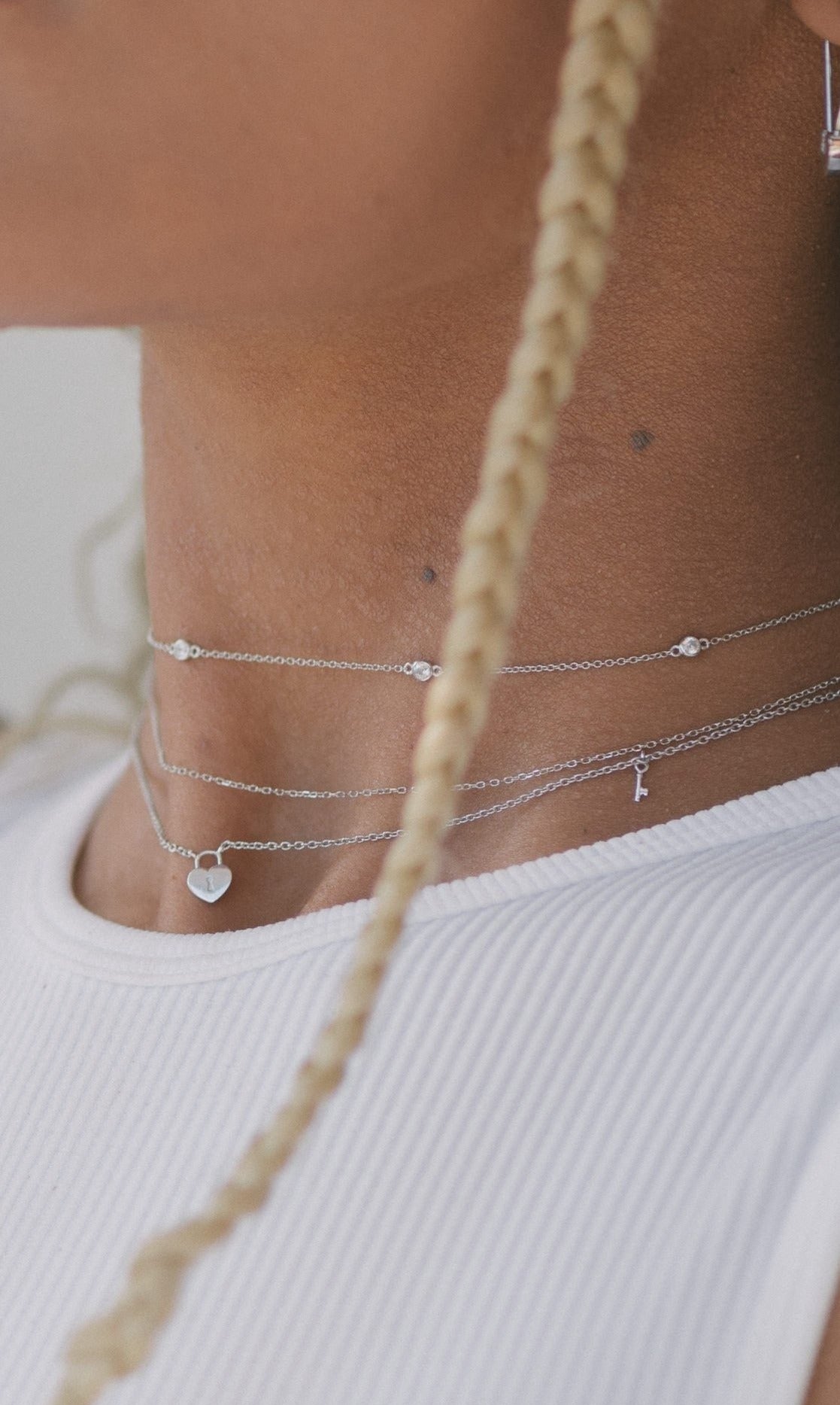 Lock & Key Silver Necklace