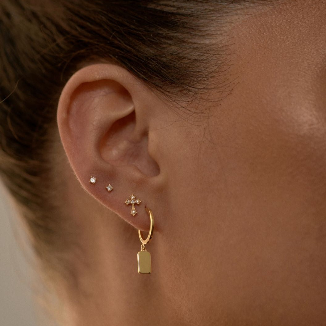 2mm Gold Cubic Zirconia & Ball Stud Pack