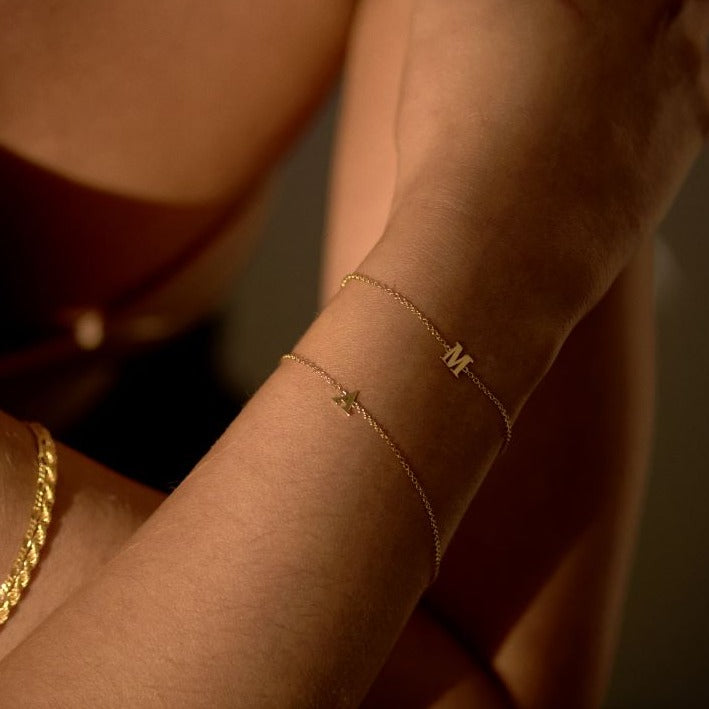 Classic Baby Gold Initial Bracelet - 18K Gold Plated