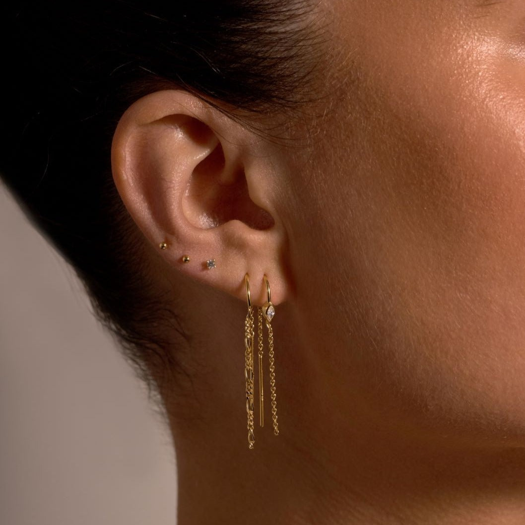 2mm Gold Cubic Zirconia & Ball Stud Pack