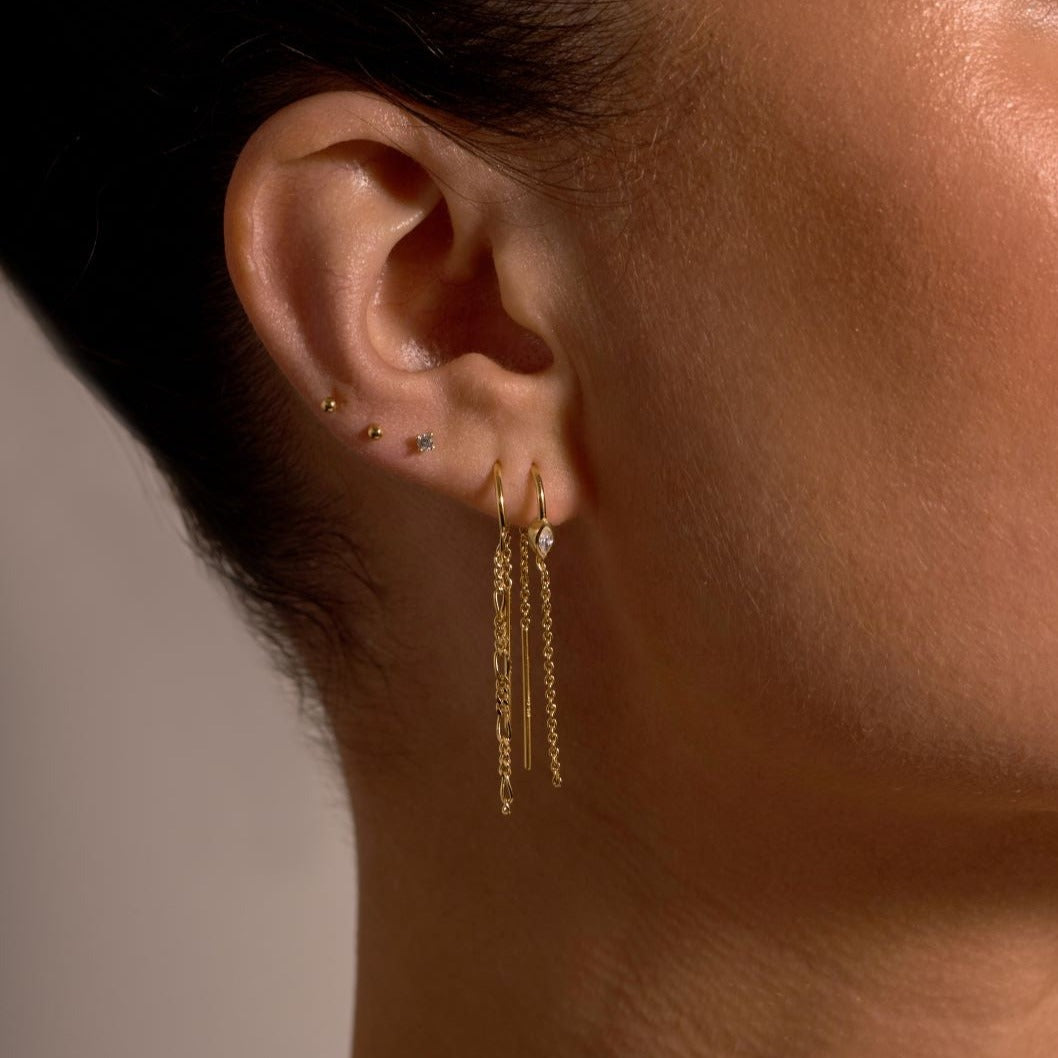 Lights Gold Chain Earrrings