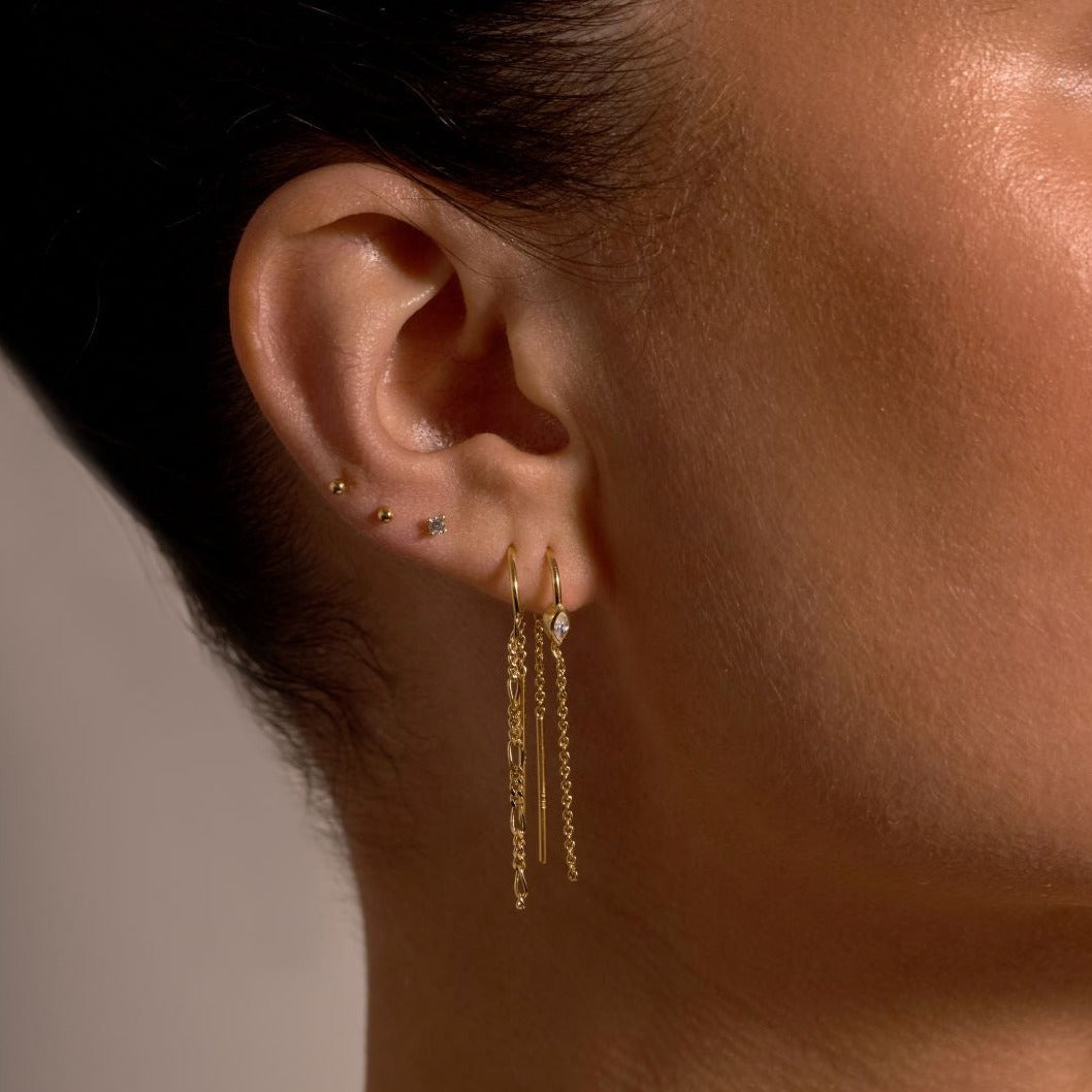 Figaro Gold Chain Earrings