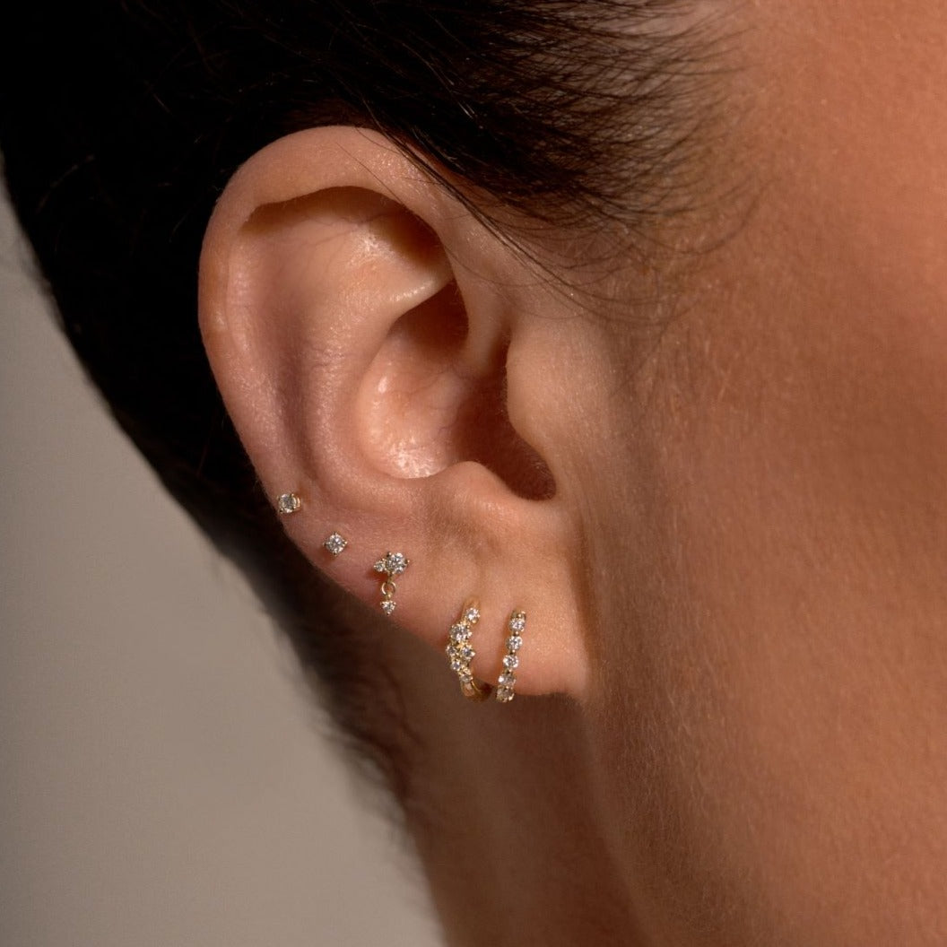 9K Diamond Huggie Earrings