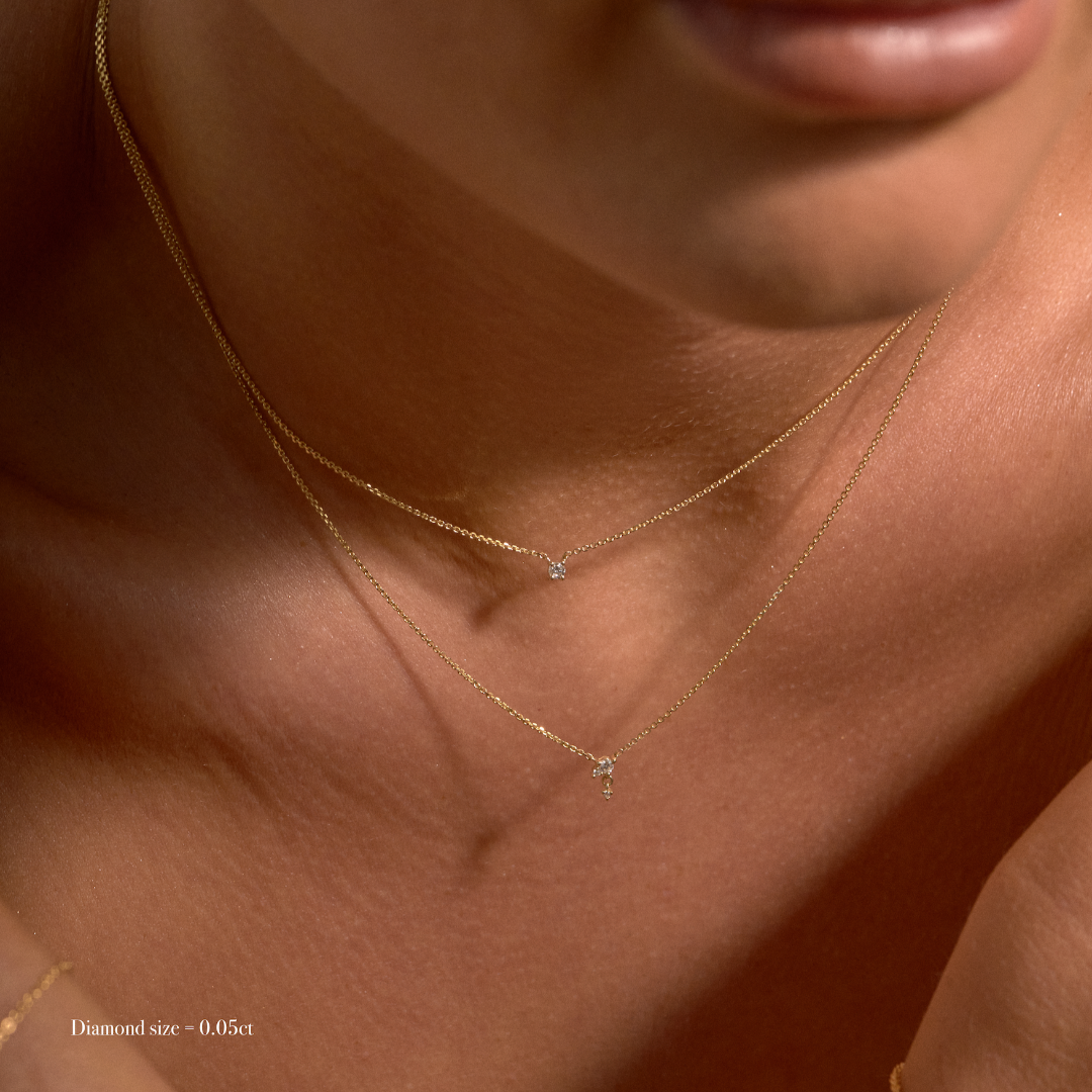 Signature Diamond Necklace - Solid Gold