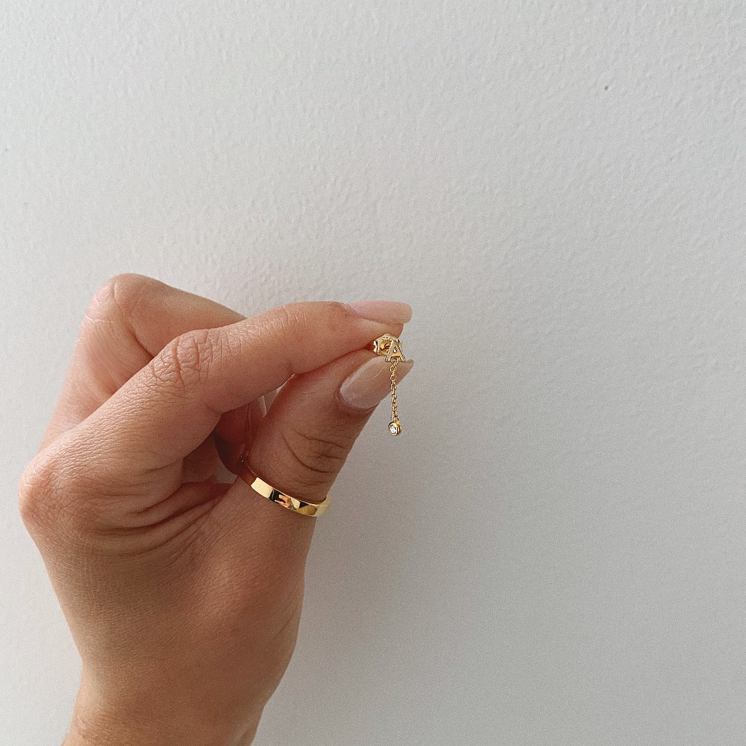 Baby Initial Gold Stud - Single