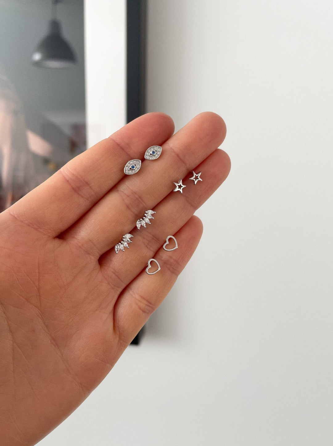 Fleur Silver Stud Earrings