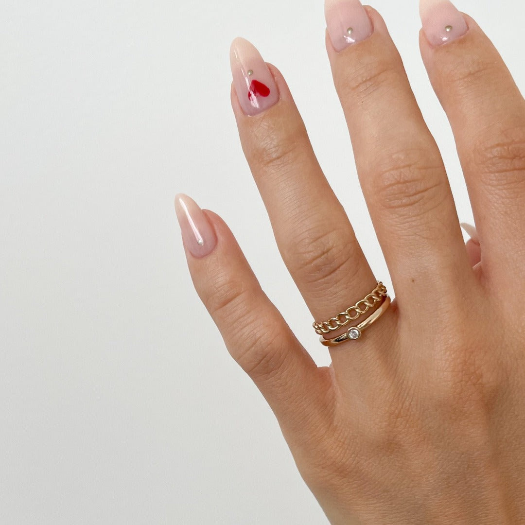 9K Gold Bezel Diamond Ring