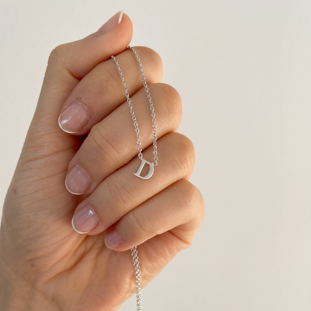 Baby Silver Initial Necklace