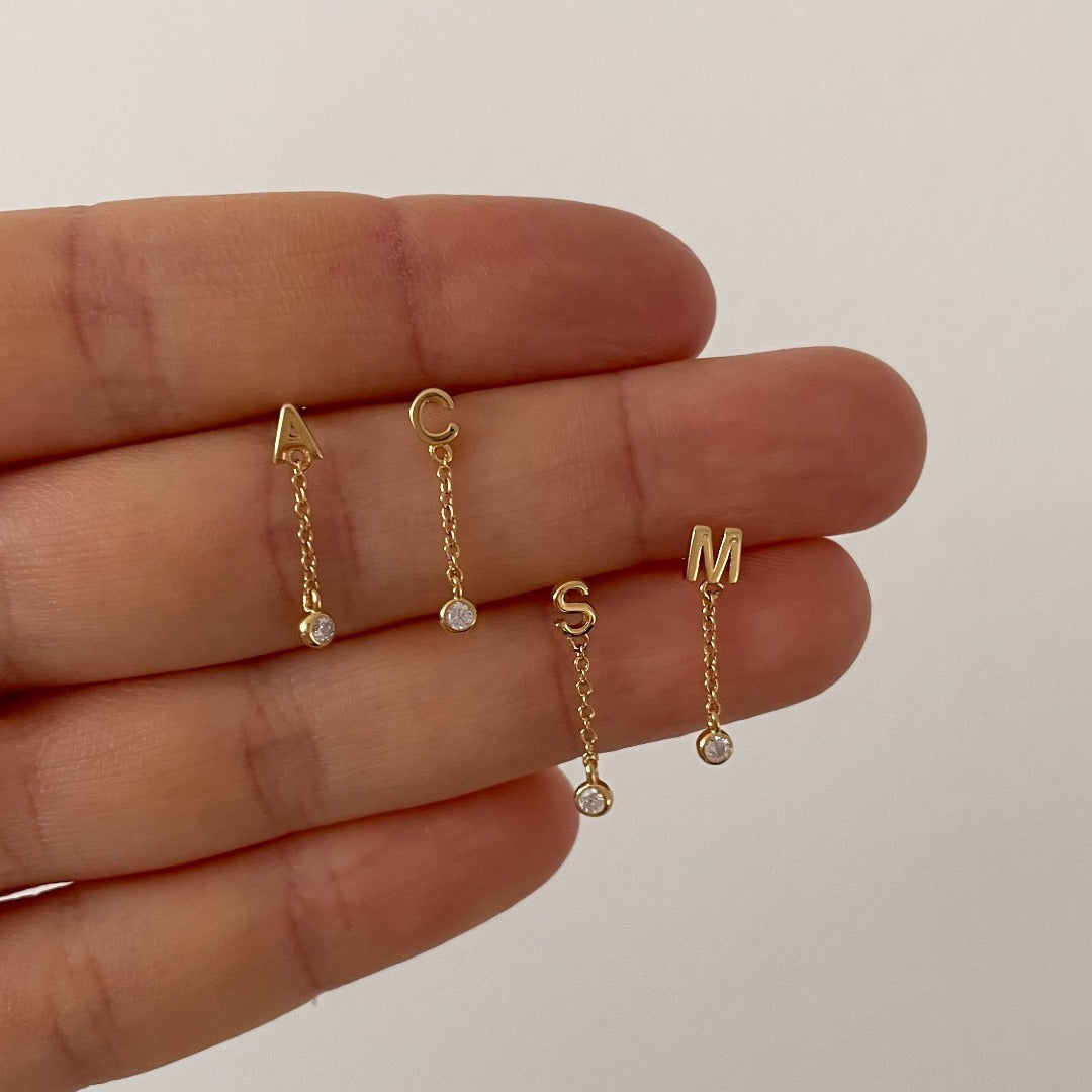 Baby Initial Gold Stud - Single