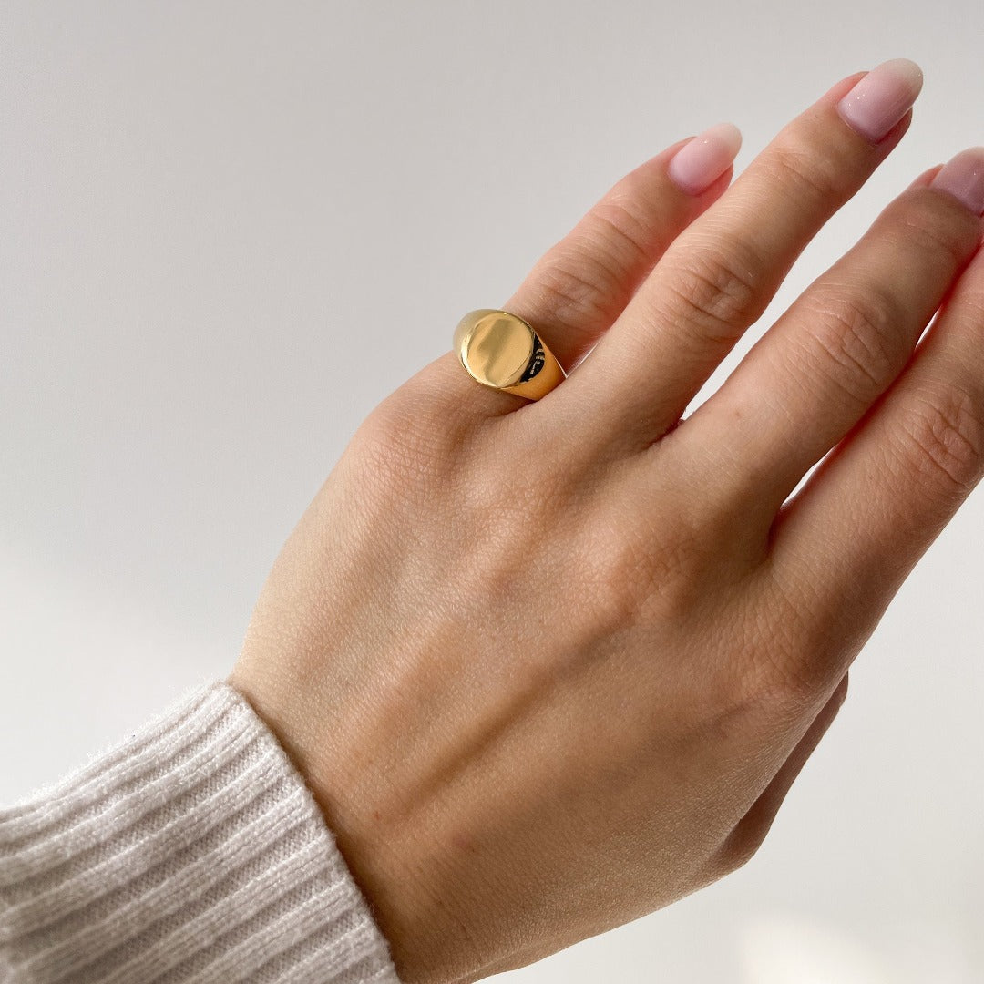 Oval Gold Signet Ring