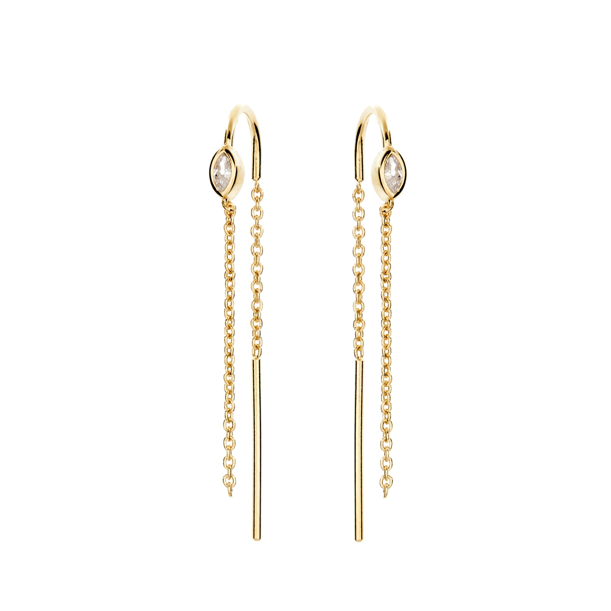 Lights Gold Chain Earrrings