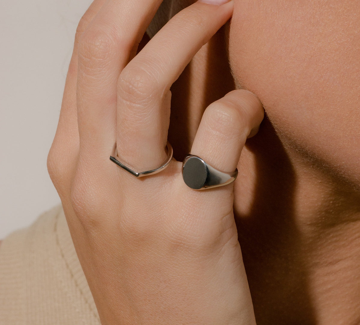 Oval Silver Signet Ring