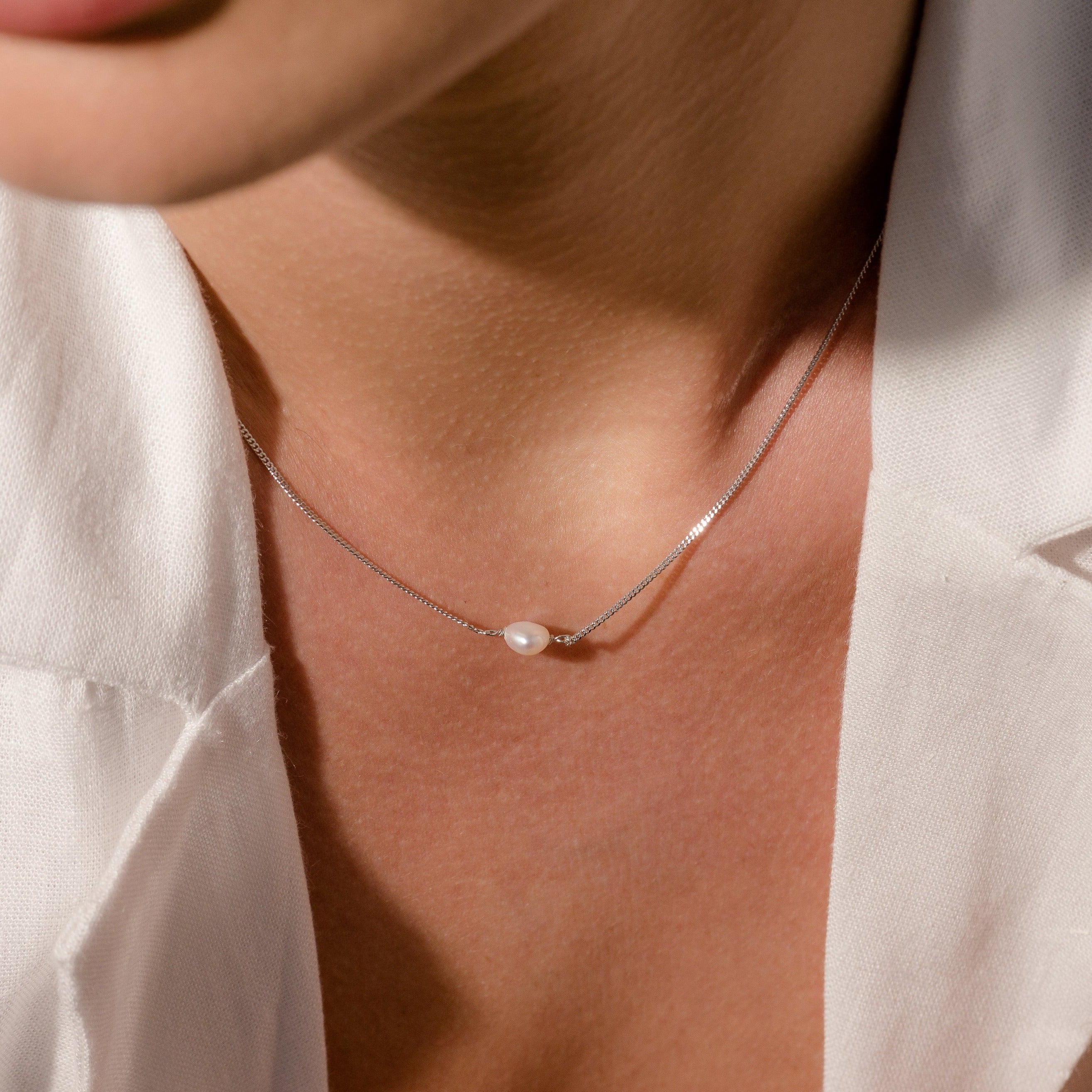 Keshi Pearl Silver Necklace