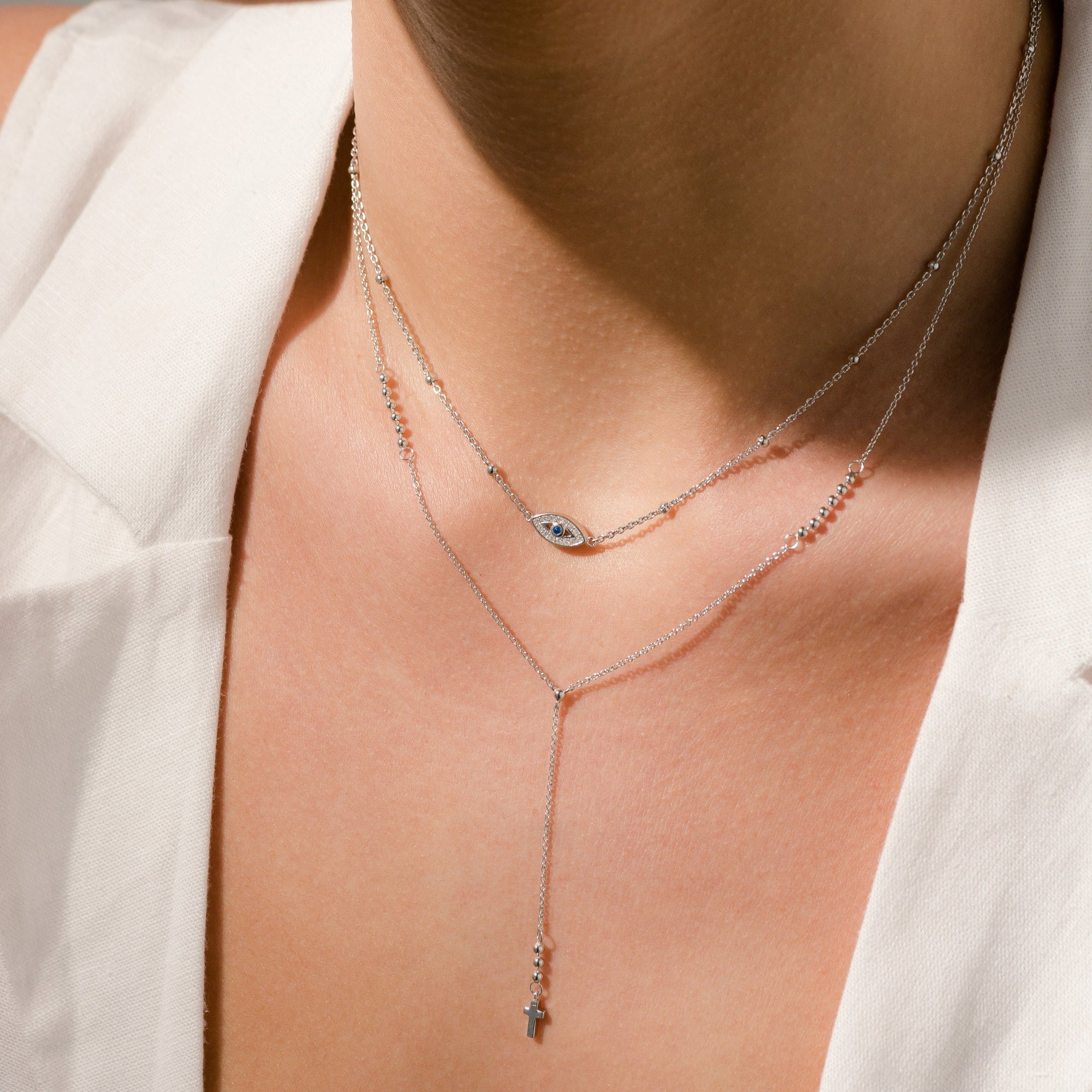 Evil Eye Silver Necklace