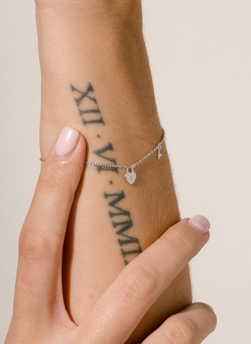 Lock &amp; Key Silver Bracelet