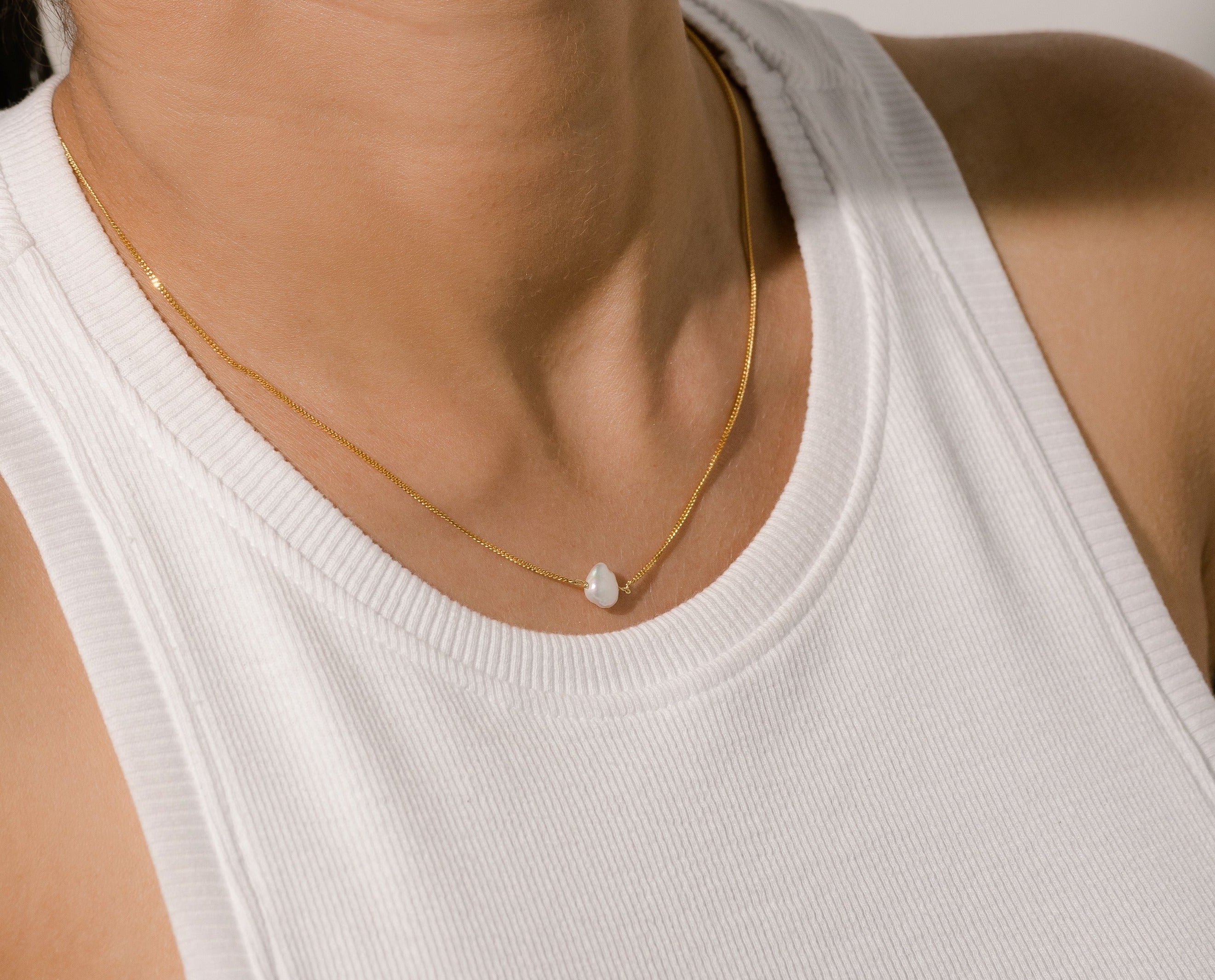 Keshi Pearl Gold Necklace