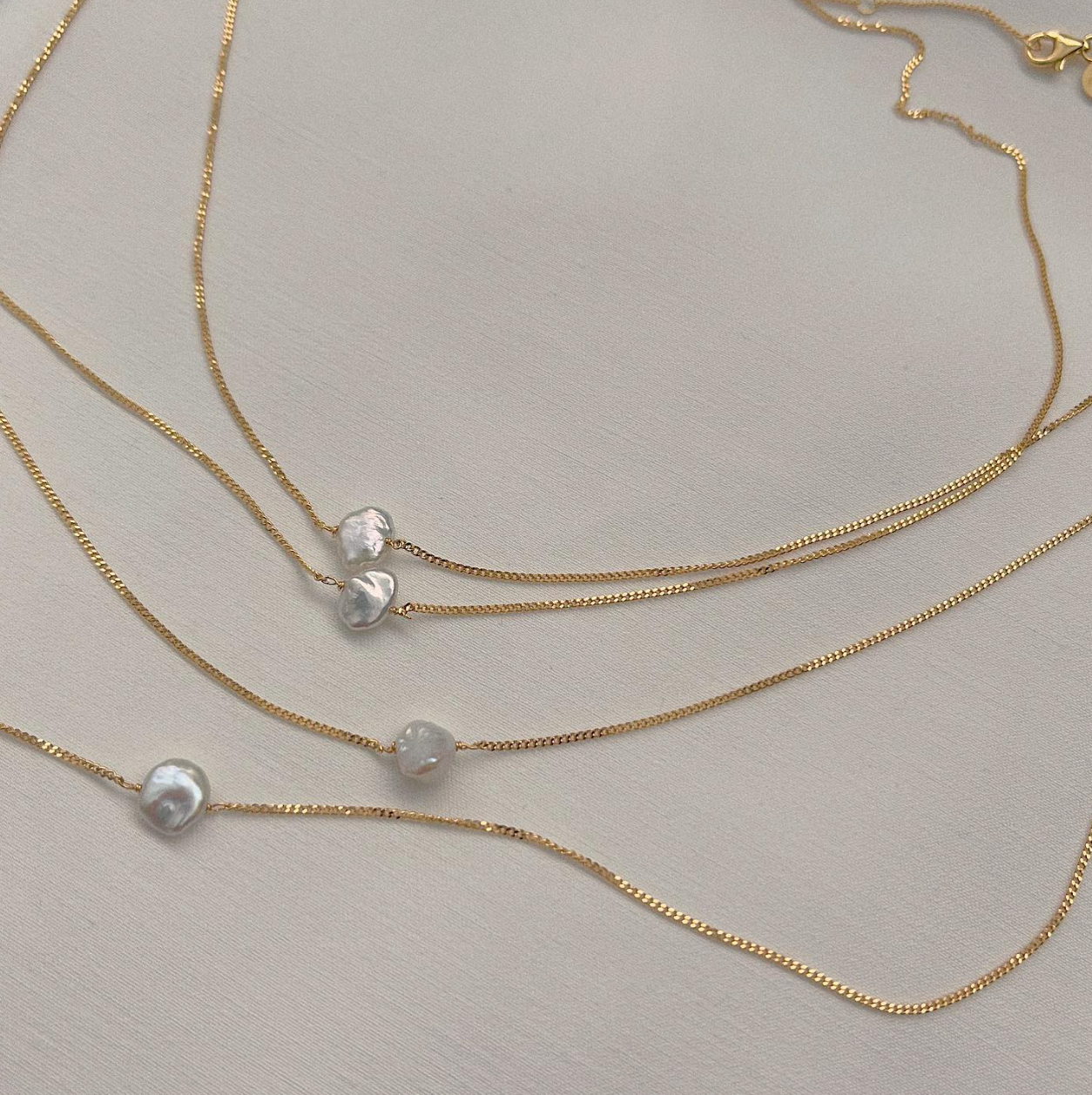Keshi Pearl Gold Necklace