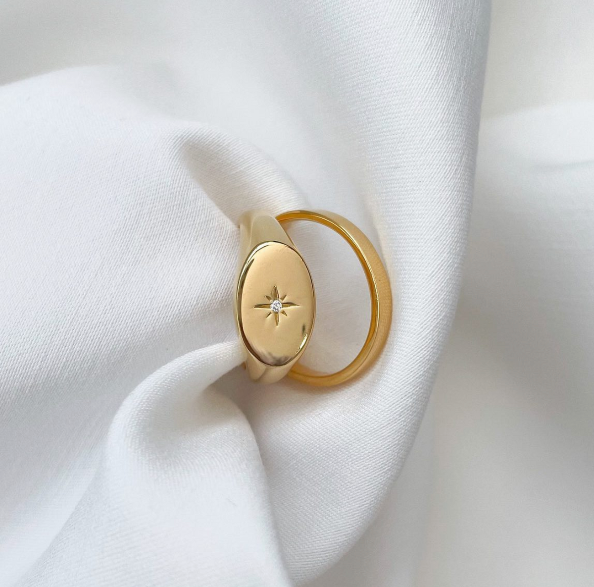 Baby North Star Gold Ring
