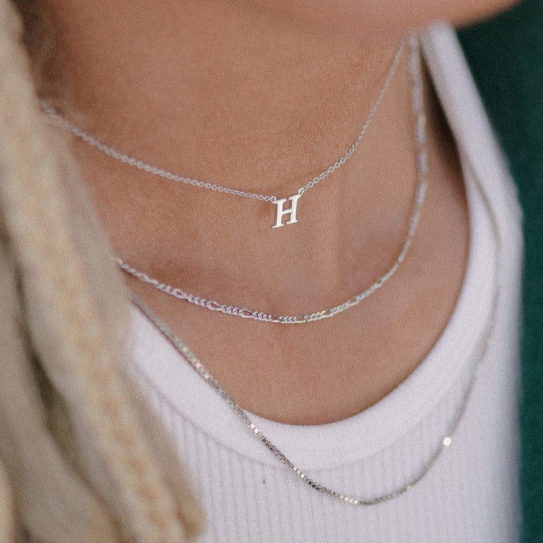 Baby Silver Initial Necklace