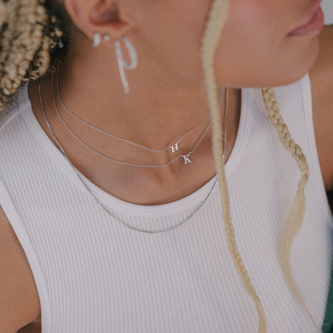 Baby Initial & Symbol Necklace – Sterling Silver (Handmade to Order)